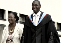 Students at a graduation ceremony