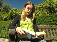 A student reading